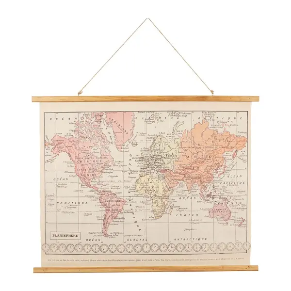 Comptoir De Famille Toile Monde Rose Et Orange