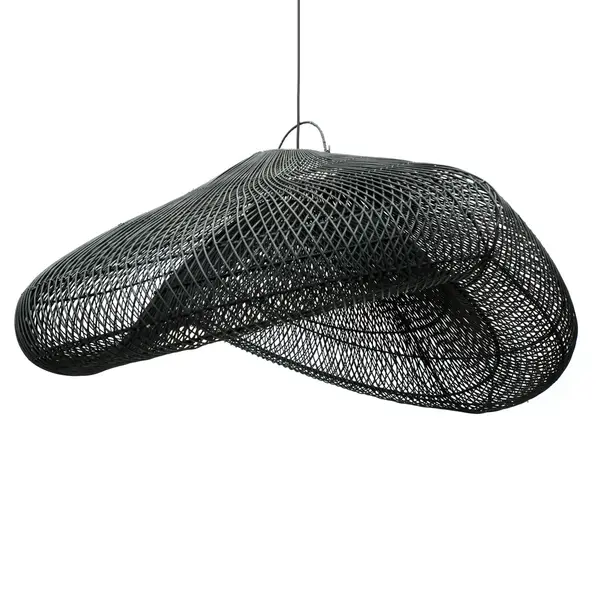 Suspension en rotin – Noir