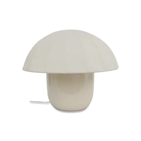 Lampe à poser en métal et tissu beige