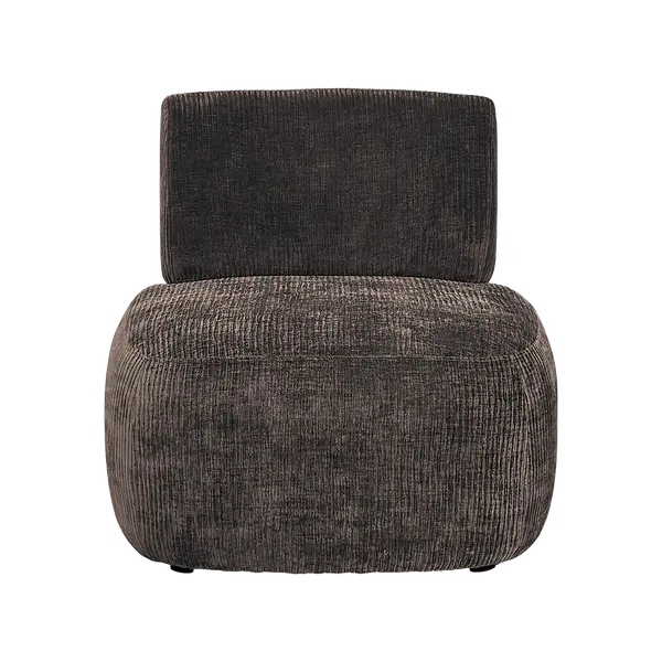 Fauteuil en velours côtelé – Chocolat
