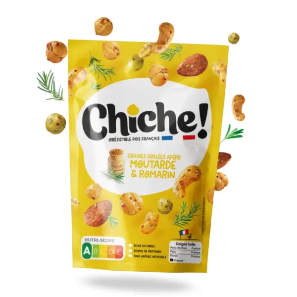 Fèves et pois chiches grillées moutarde romarin