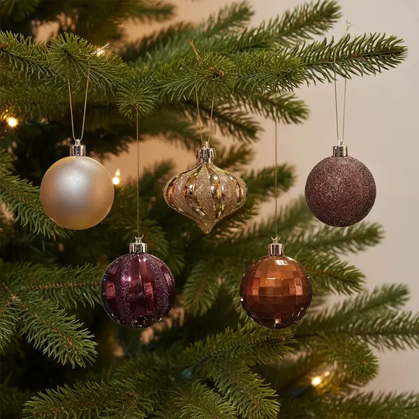Assortiment de 60 Boules de Noël Thème Bohème
