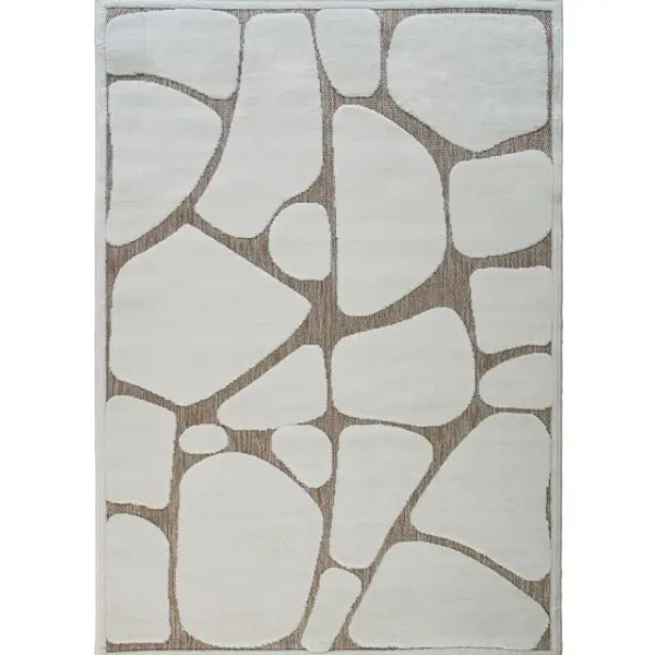 Tapis effet jute et relief – Taches blanches