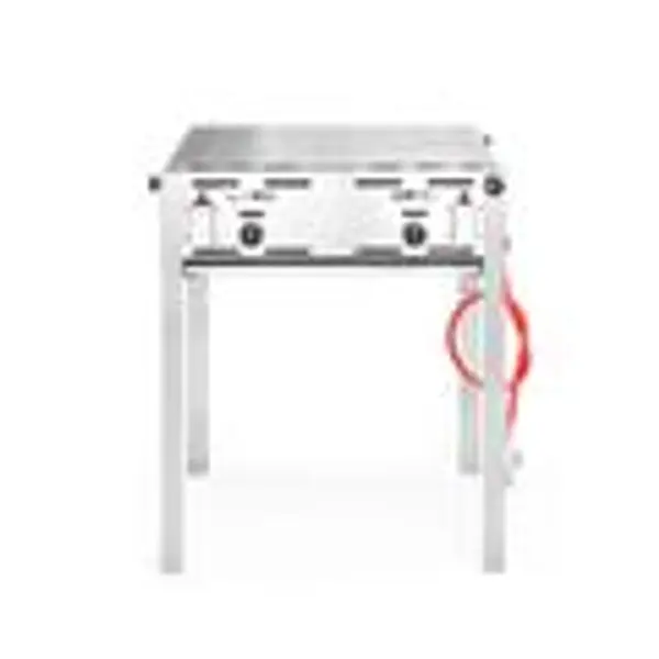 Gasbräter, Gastrobräter - mit verchromtem Grillrost, robustem Flammschutz, Elektronische Zündung, Gasschlauch und Druckminderer