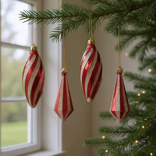 Assortiment de 4 Suspensions de Noël Allongées