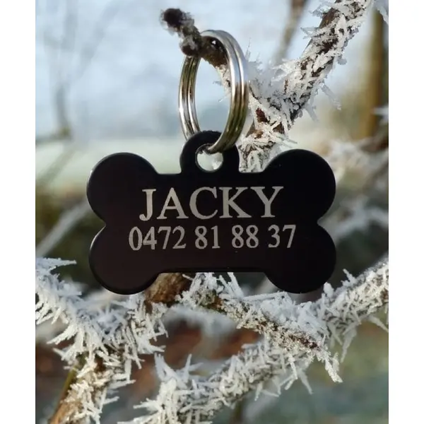 Médaille forme os pour chien en aluminium à graver