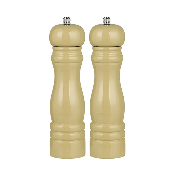 Duo salière/poivrière en bois laqué – Beige