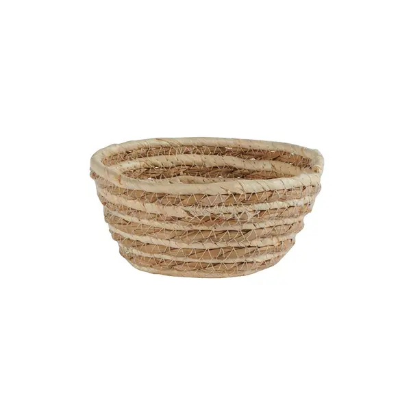 Panière en jonc de mer – Blanc et naturel
